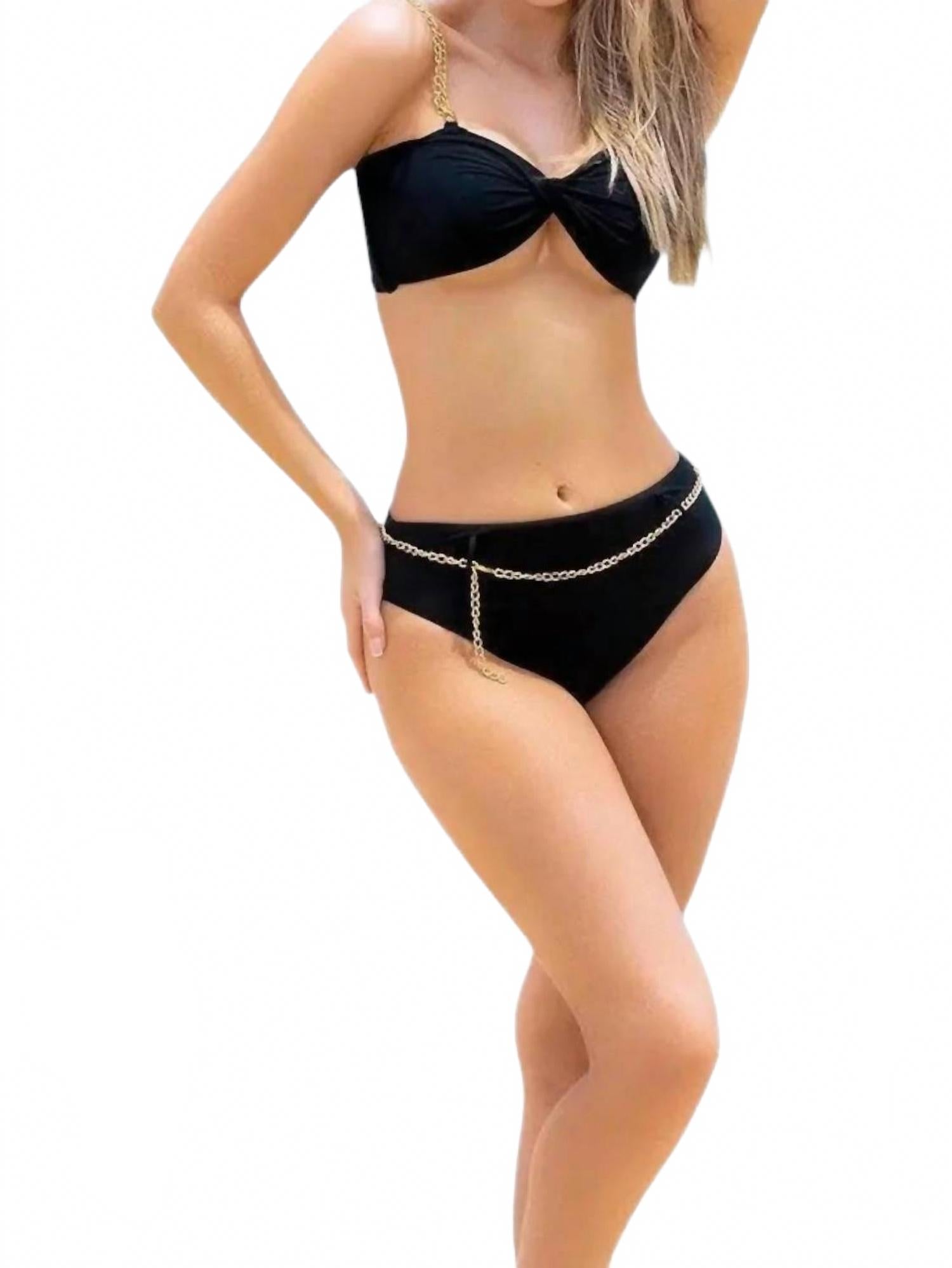 

Черный купальник сет с цепочкой Mapale