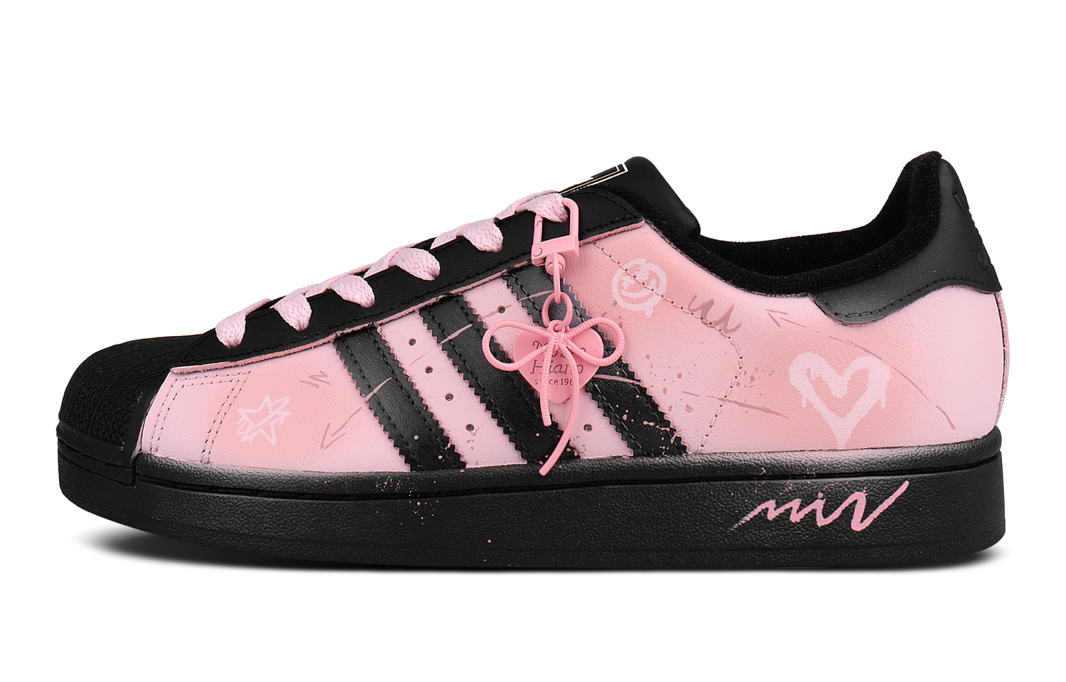 

Adidas Originals Superstar 2 устойчивые к истиранию низкие детские скейтбординг кроссовки Pink для подростков