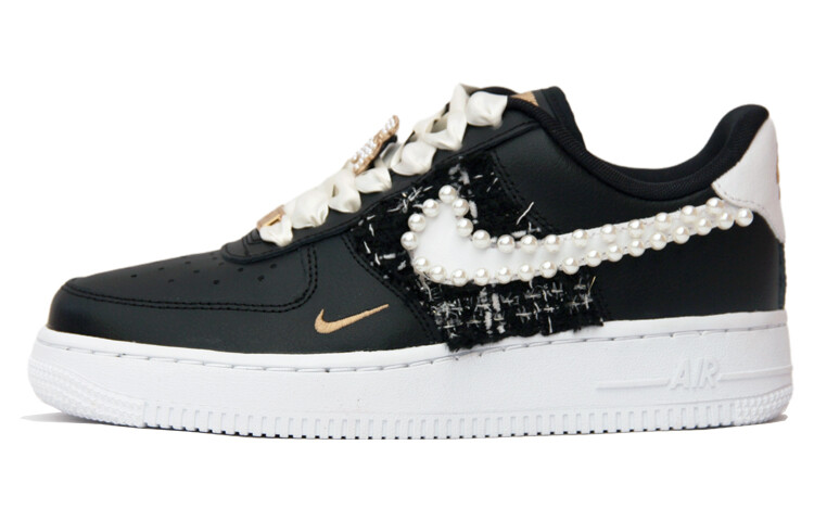 

Кроссовки Nike Air Force 1 Skateboard Shoes Women's Low-Top Black White, Черный, Кроссовки Nike Air Force 1 Skateboard Shoes Women's Low-Top Black White