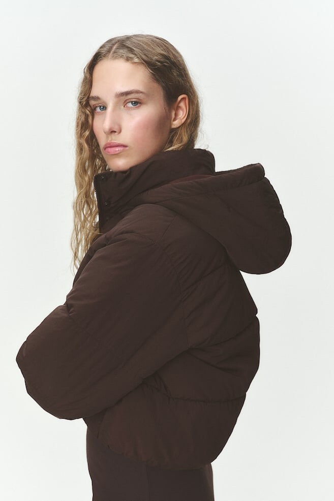 

Пуховик с капюшоном H&M, коричневый