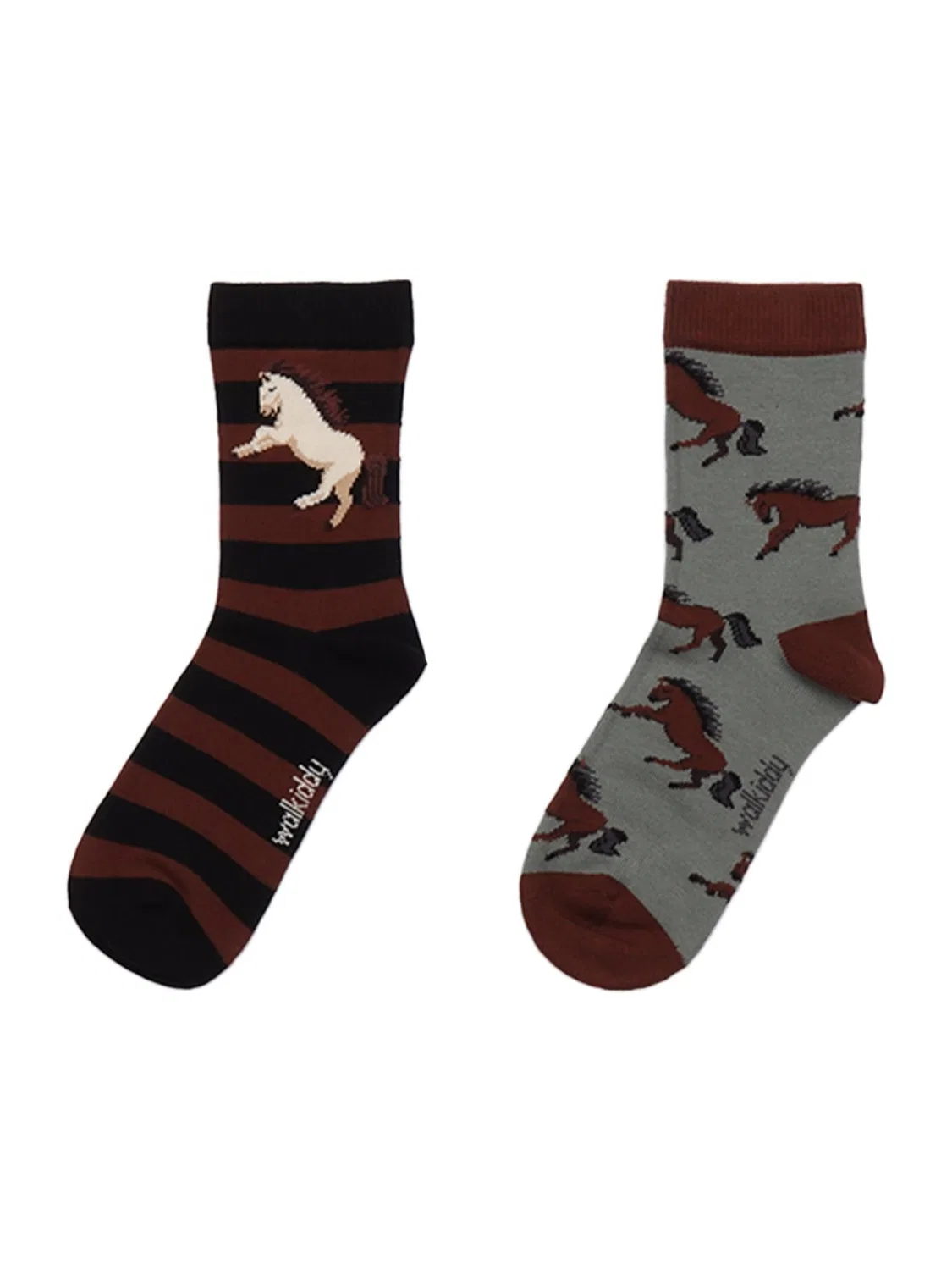 Носки Walkiddy Joyful Horses Socks коричневого цвета — фото 2
