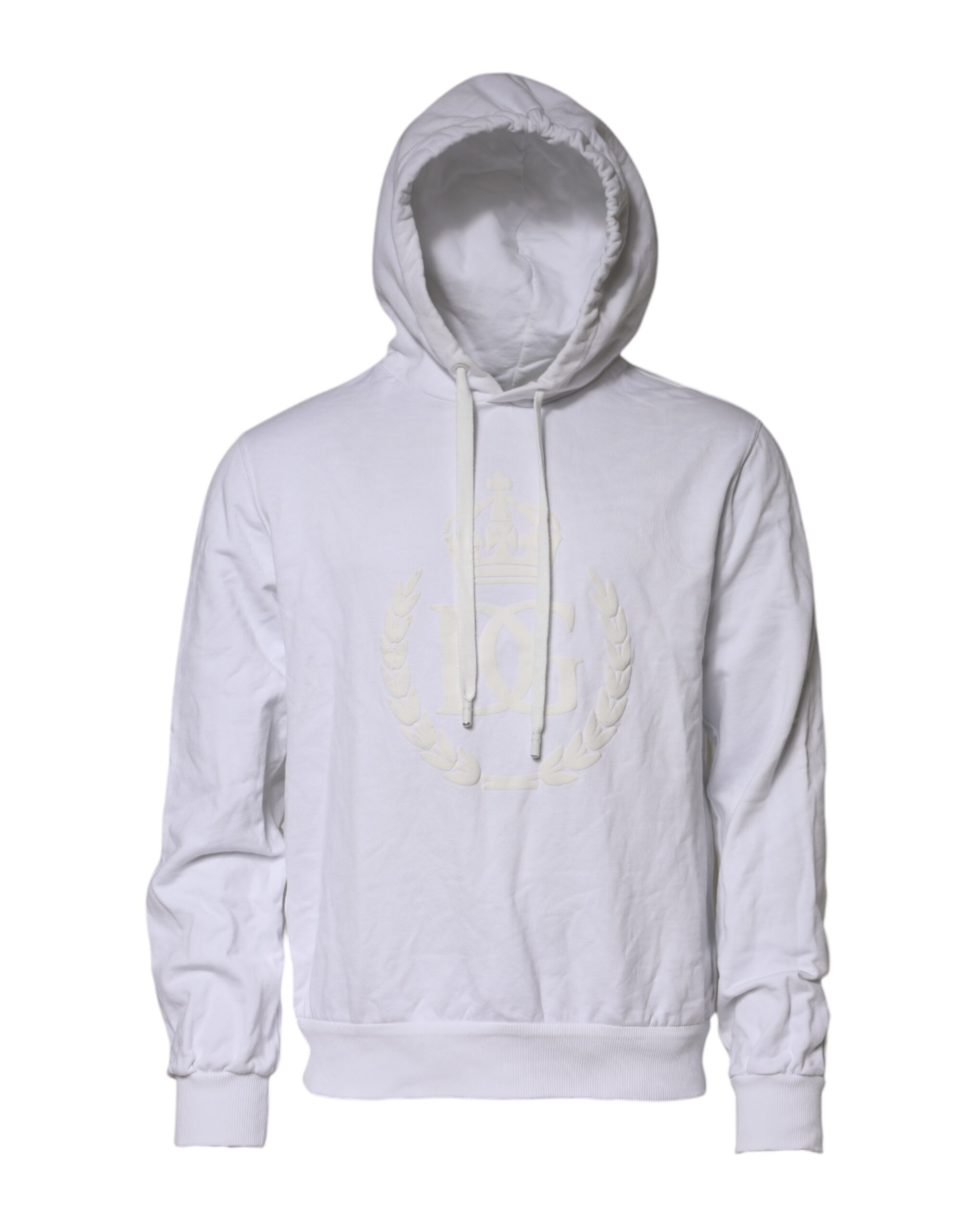 Белая толстовка с капюшоном и тисненым логотипом Dolce & Gabbana, белый
