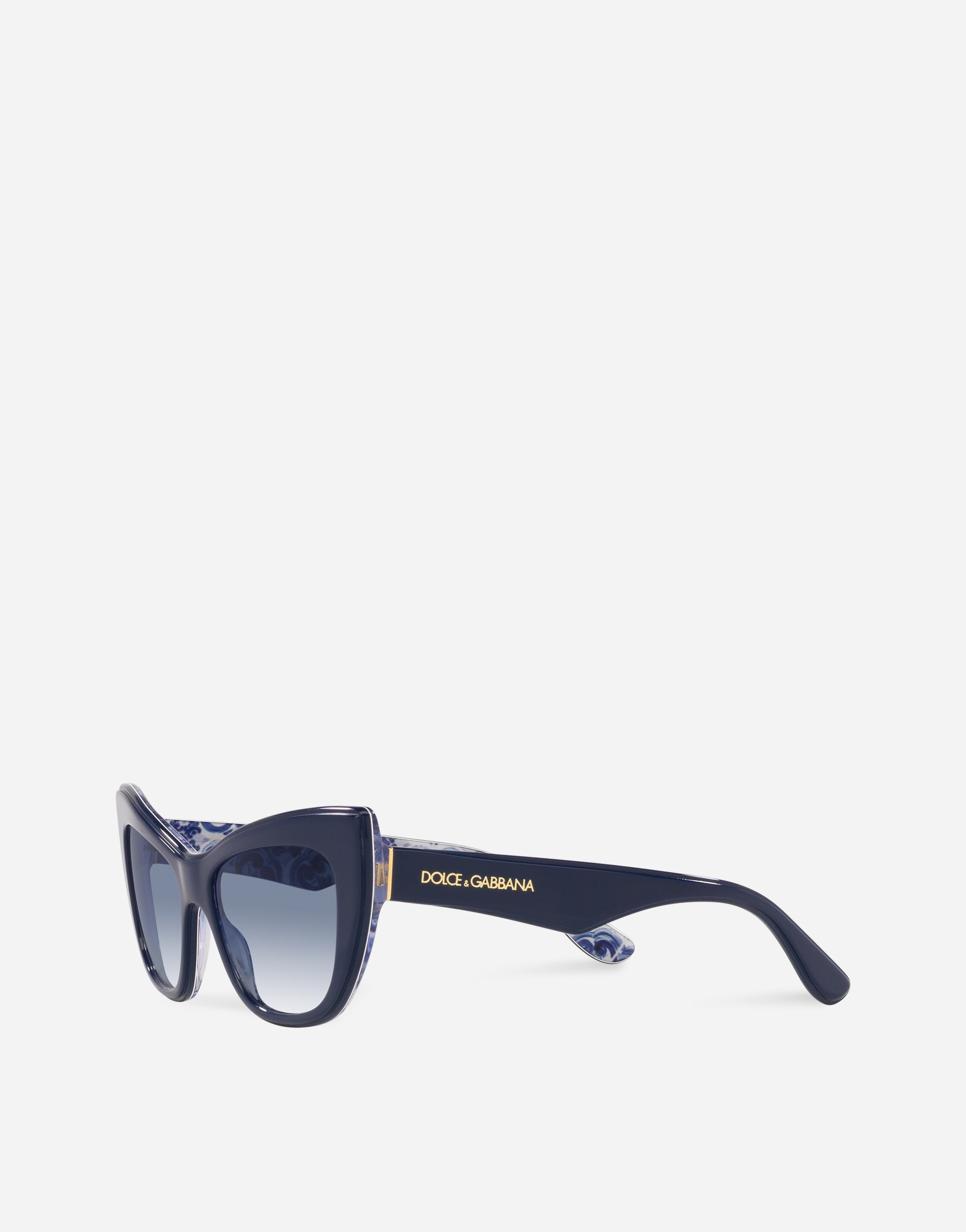 Солнцезащитные очки new print Dolce & Gabbana, синий неви на майолике — фото 2