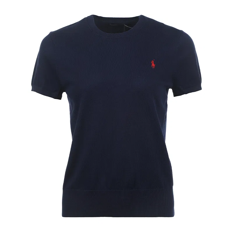 Футболка с вышивкой логотипа Polo Ralph Lauren темно-синяя