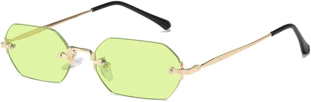 

Модные винтажные солнцезащитные очки без оправы для женщин и мужчин, роскошные дизайнерские популярные солнцезащитные очки в маленькой оправе для женщин SZVVBKK, Green