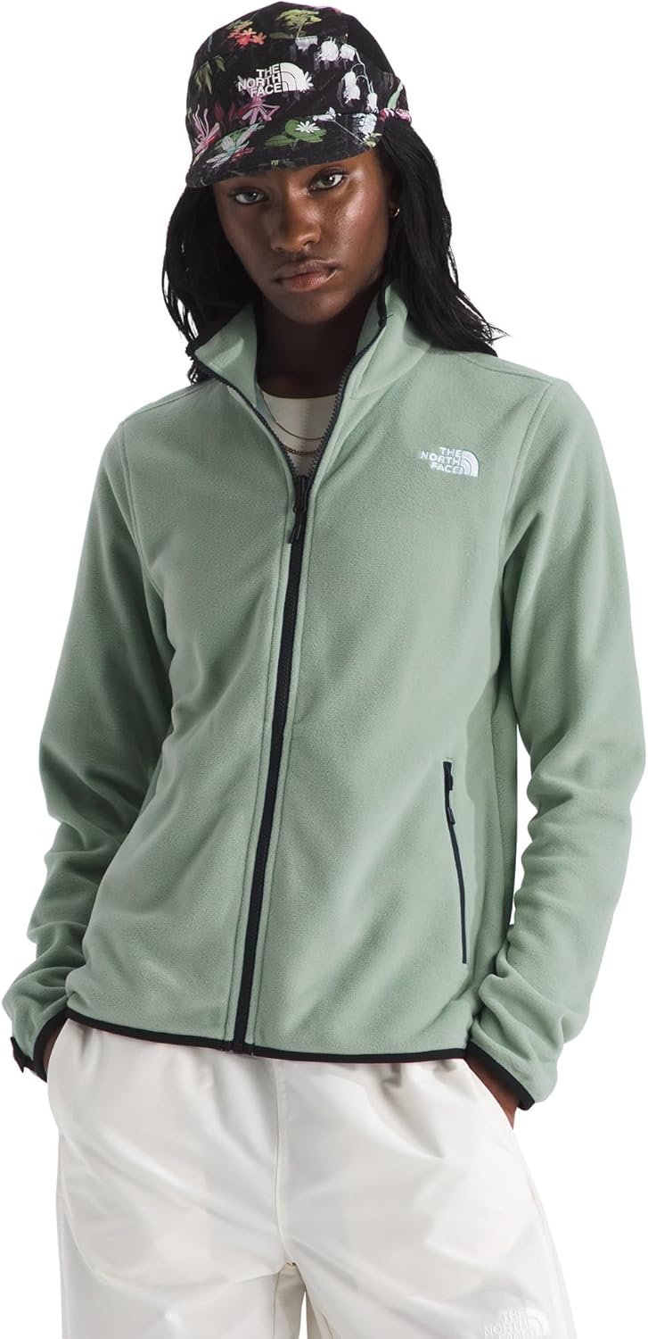 

THE NORTH FACE Женская куртка Glacier Fleece (стандарт и плюс сайз) с застежкой-молнией, ручными карманами и эластичными манжетами, воротником и низом, Slate Moss