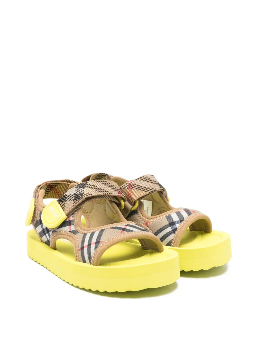 

Босоножки с ремешками в клетку Burberry Kids, бежевый