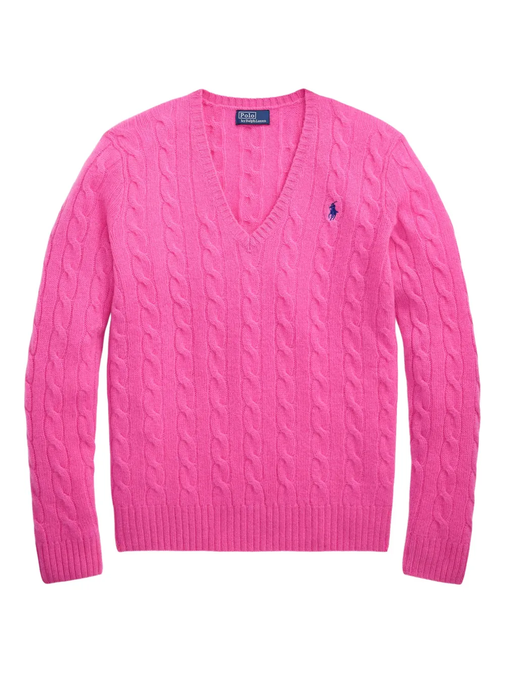 

Свитер фактурной вязки с V-образным вырезом POLO RALPH LAUREN, розовый