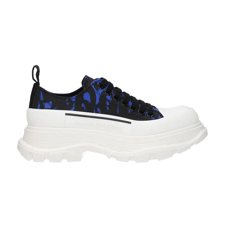 Кроссовки Alexander McQueen Alexander McQueen Wmns Tread Slick Low Lace Up 'Graffiti Logo - Blue Black', синий