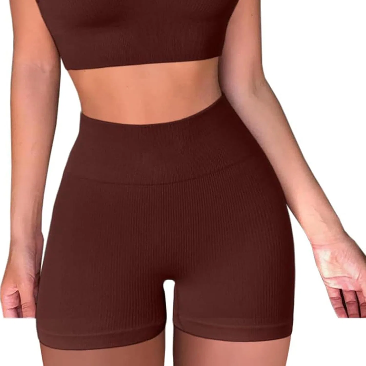 Велосипедки женские Ribbed Seamless Coffee