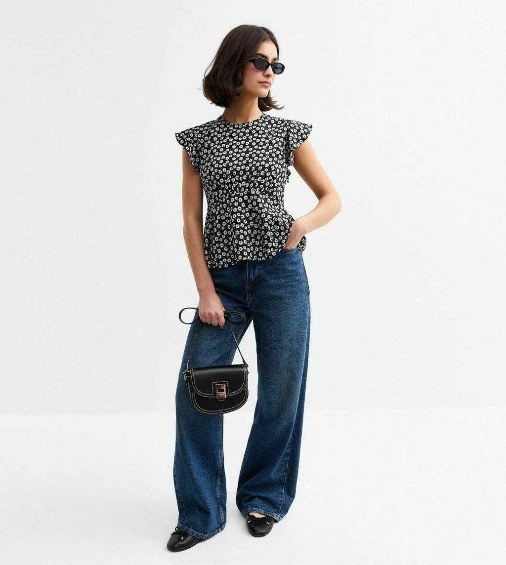 

Блуза RUFFLED SLEEVE New Look, черный