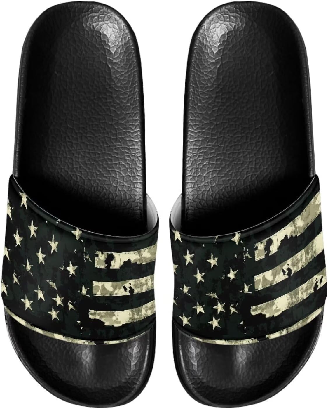 

Сандалии-шлепанцы унисекс с мягкой стелькой, удобные для женщин и мужчин, кожаные, размеры 6-13,5 Mintulipy, Camouflage Flag