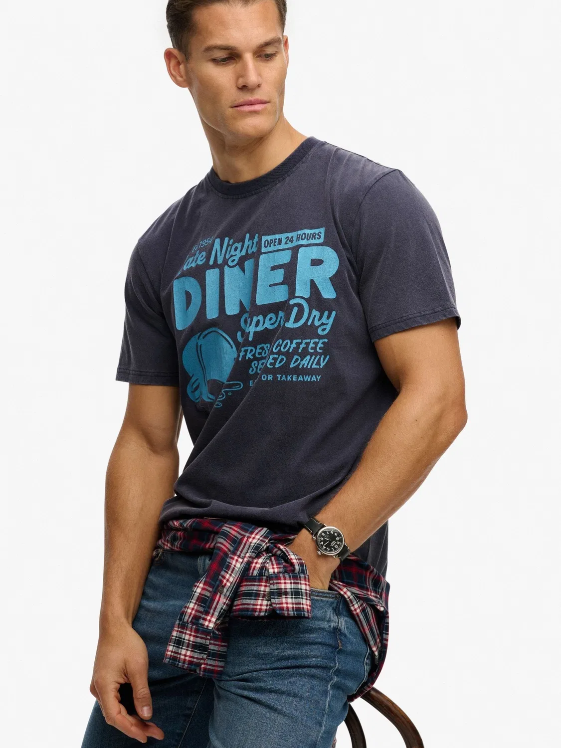 Футболка свободного кроя Local Business Superdry, синий — фото 3