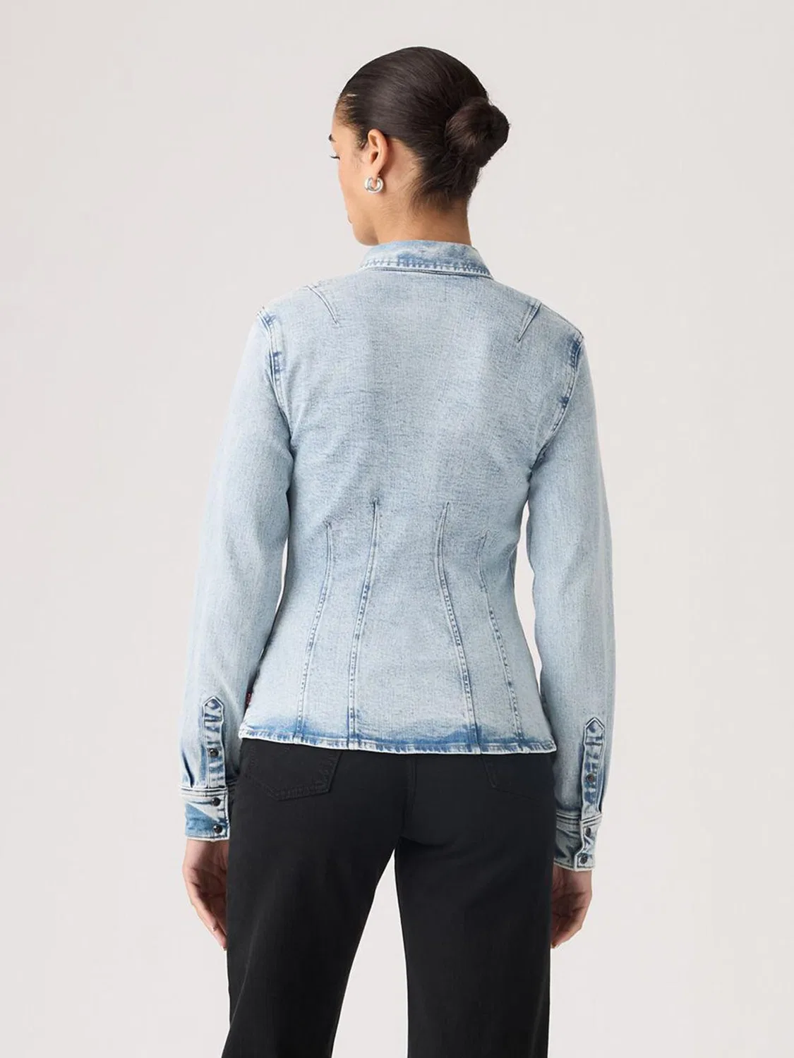 Джинсовая рубашка Levi's Blue Denim, синий деним — фото 3