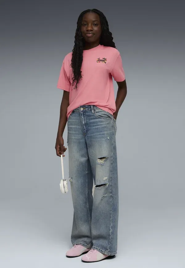Футболка с принтом Mid 90s relaxed graphic t-shirt, Puma, Wild Pink, розовый — фото 3