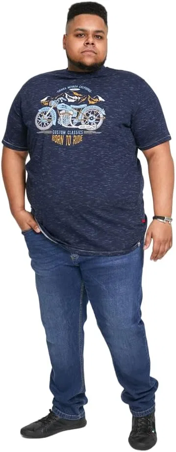 Мужская футболка с принтом мотоцикла Short Sleeve T-shirt, Navy — фото 2