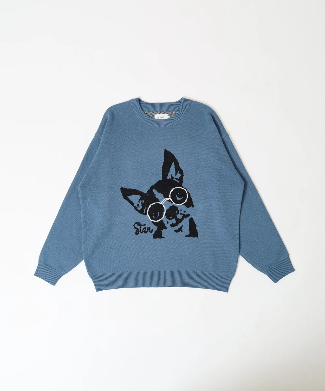 Детский свитер с длинным рукавом модель Sweat-like Jacquard ATELANE, Blue — фото 4