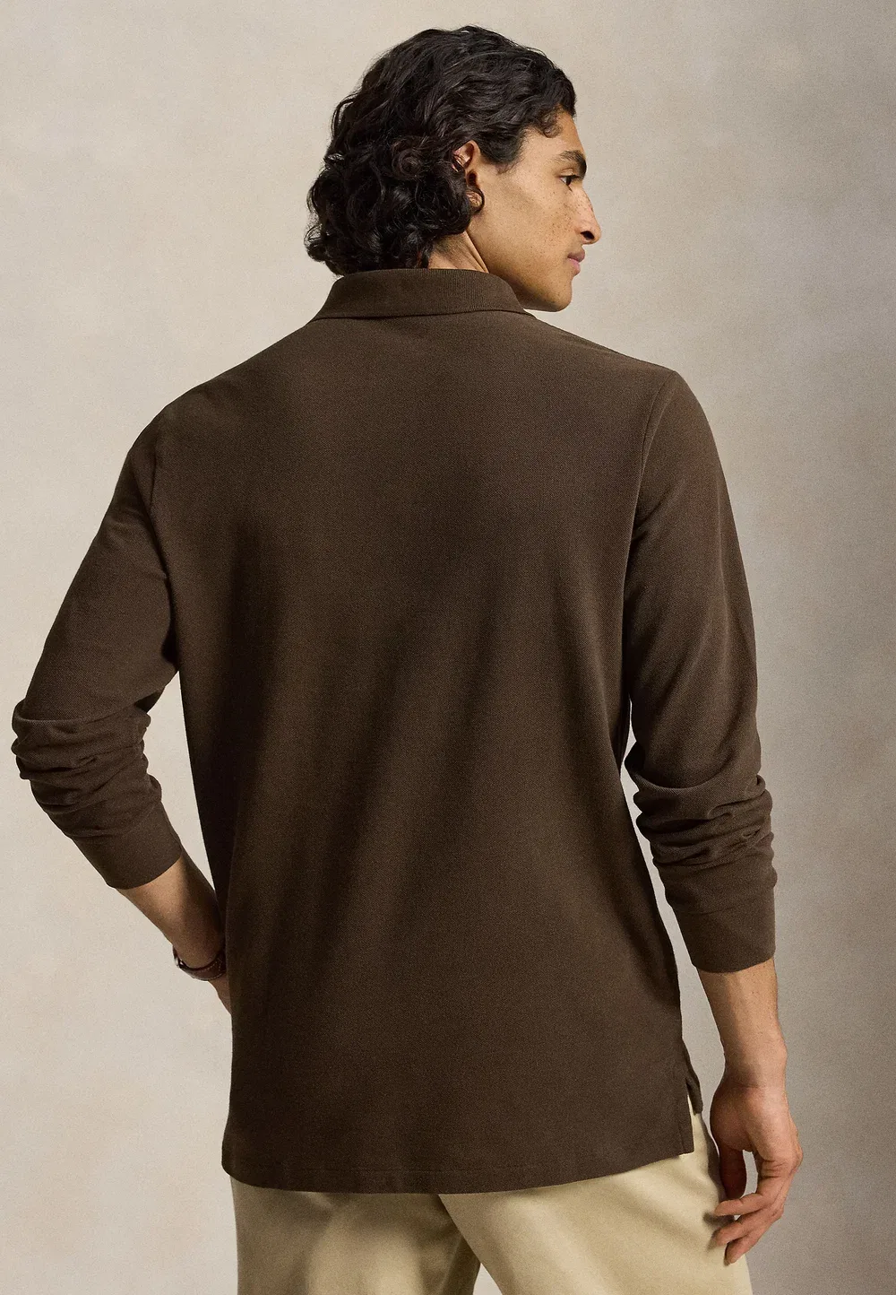 Поло-Рубашка приталенного кроя из сетчатой ткани - поло-рубашка Polo Ralph Lauren, Nutmeg Brown/C8663 — фото 3
