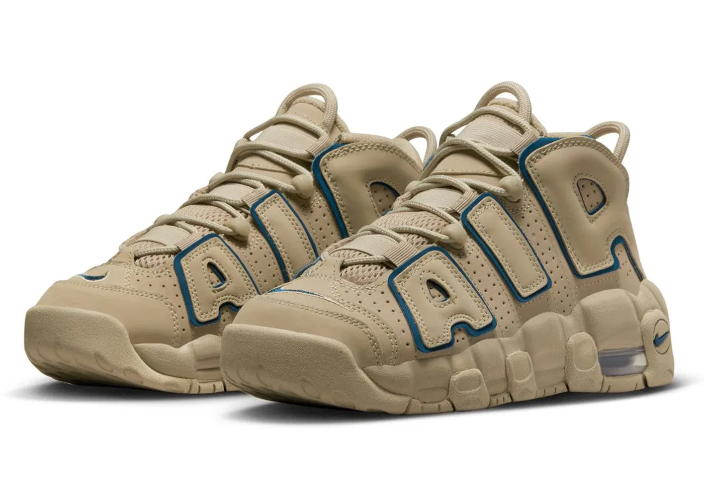 Детские кроссовки Lifestyle Nike Air More Uptempo Nike, Limestone/Limestone Valerian Blue — фото 2