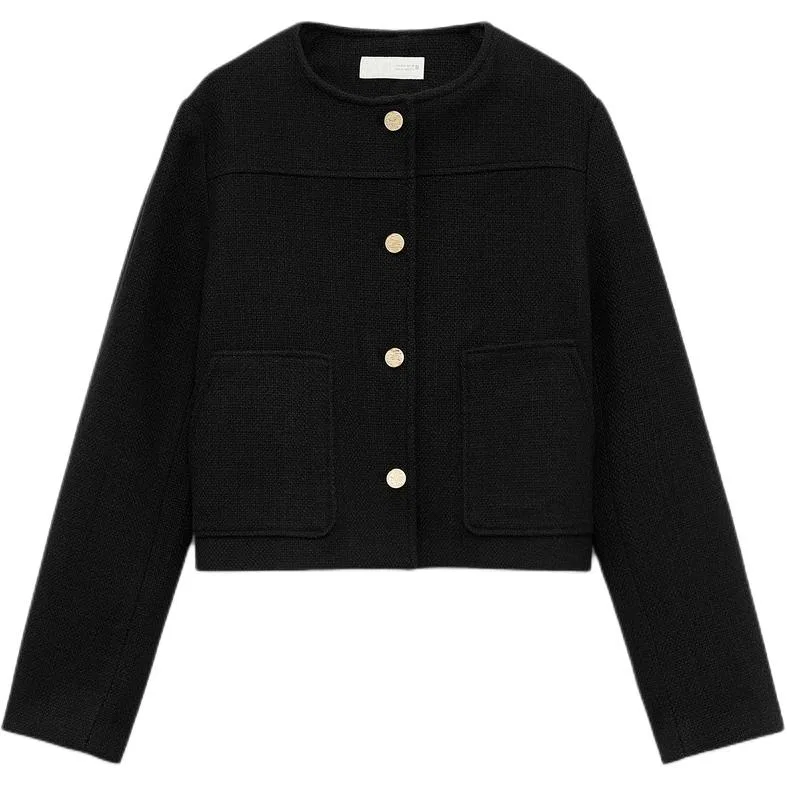 Женская куртка с круглым вырезом Black ZARA