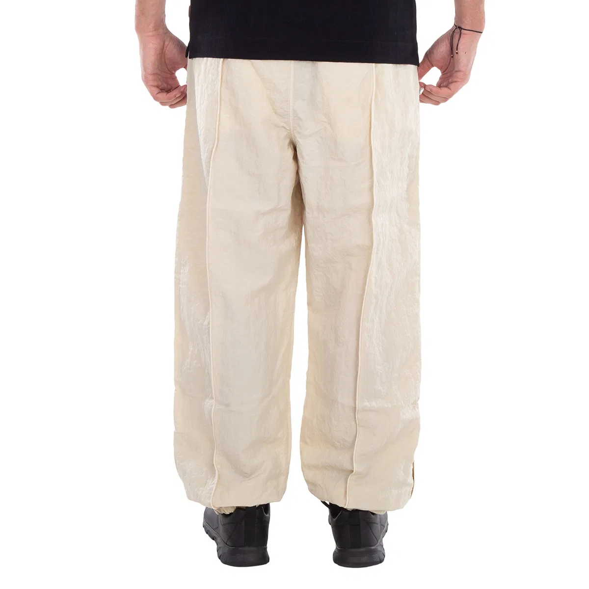 Штаны с широкими штанинами из полиамида, модель Wide-Leg Crinkle Sweatpants Burberry, Soap — фото 3