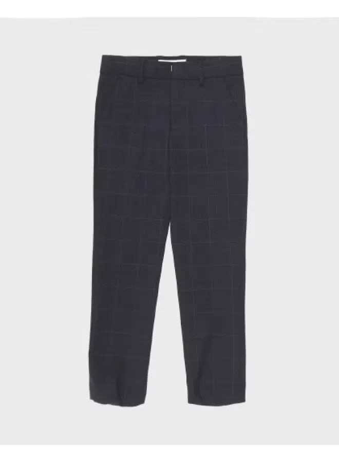 Брюки прямые в клетку Zara, темно-синий