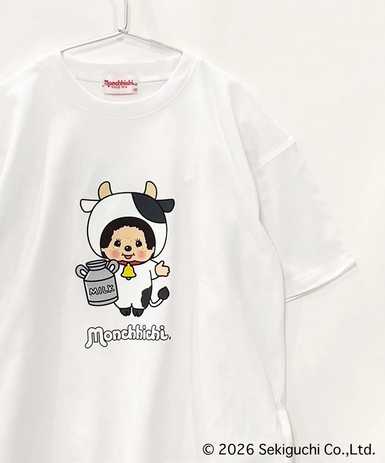 Детская футболка с длинным рукавомMonchhichi BIG T Universal Style Wear, White