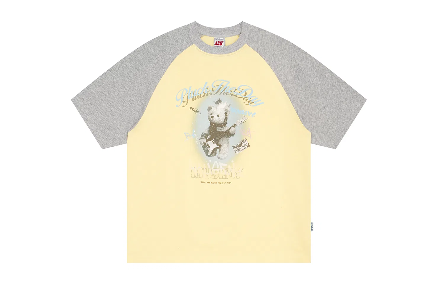 Детская футболка с принтом F426, Yellow Collage Gray
