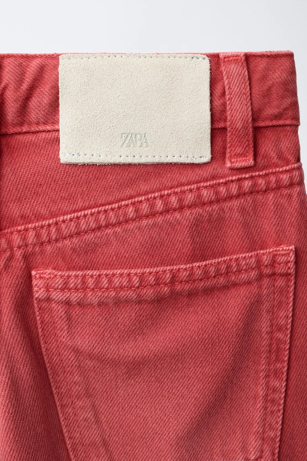 Джинсы WIDE-LEG ZARA, Red — фото 4
