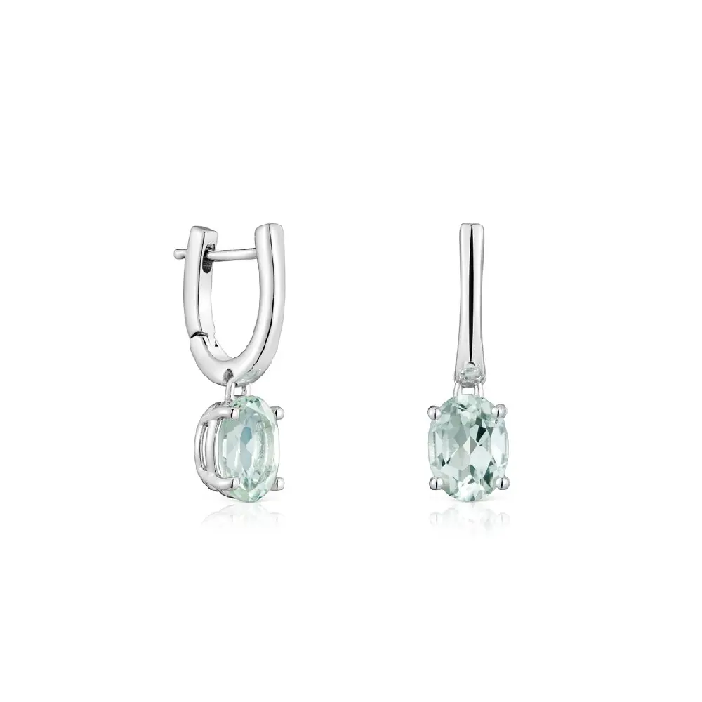 

Серьги Tous Basics Colors, серебро/празиолит