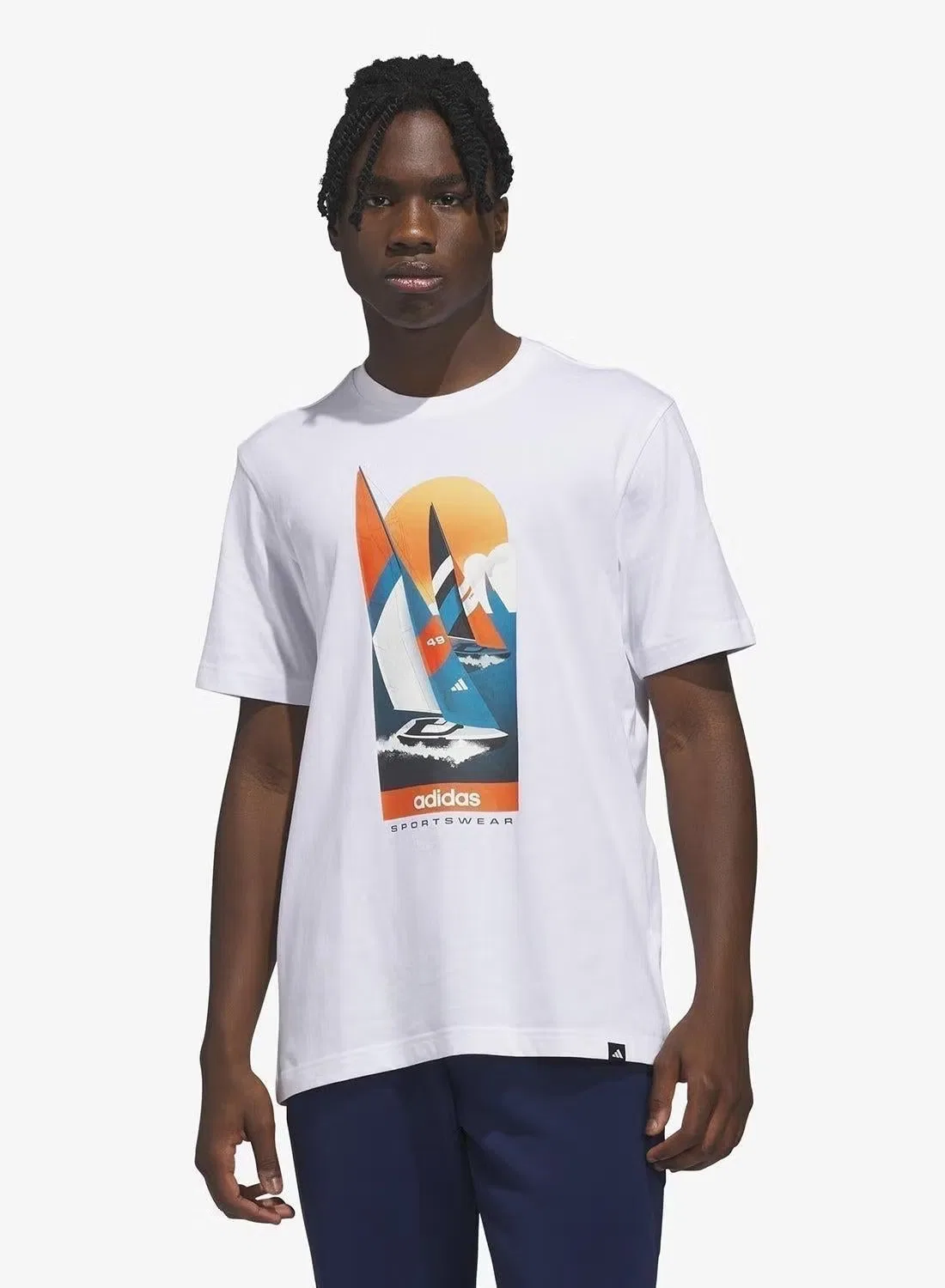Футболка с принтом Summer Sailing Adidas, белый