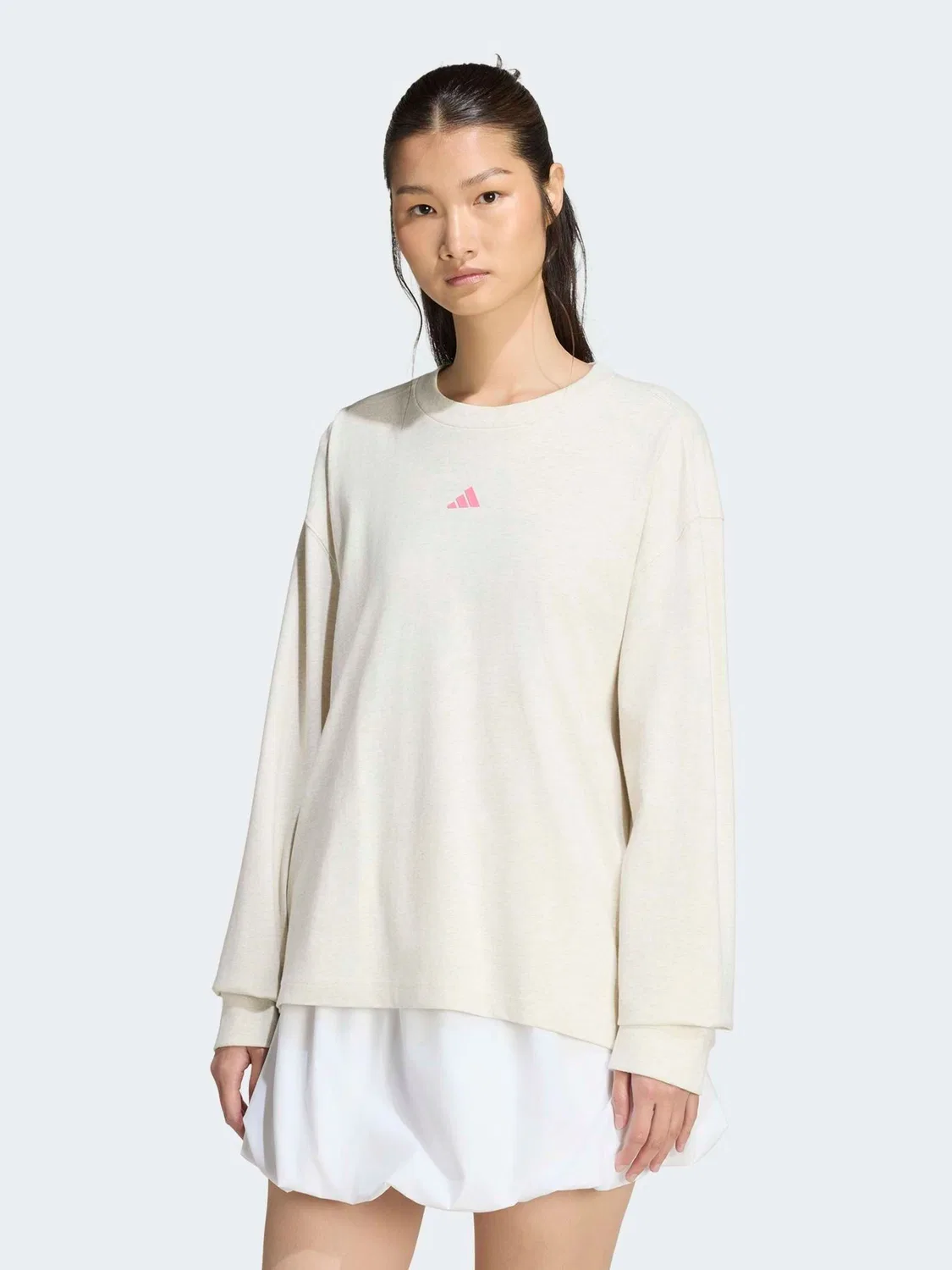 Лонгслив оверсайз adidas, белый