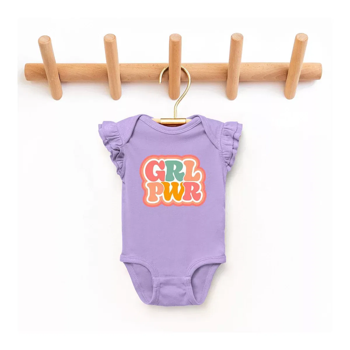 Детское боди для девочек с принтом Girl Power Retro The Juniper Shop, Lavender
