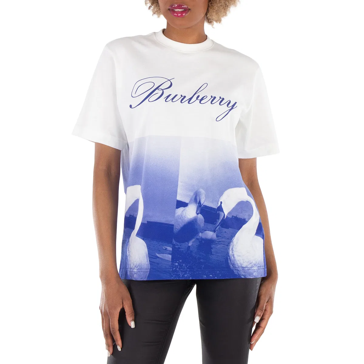 Футболка с графическим принтом Swan Burberry, Blue