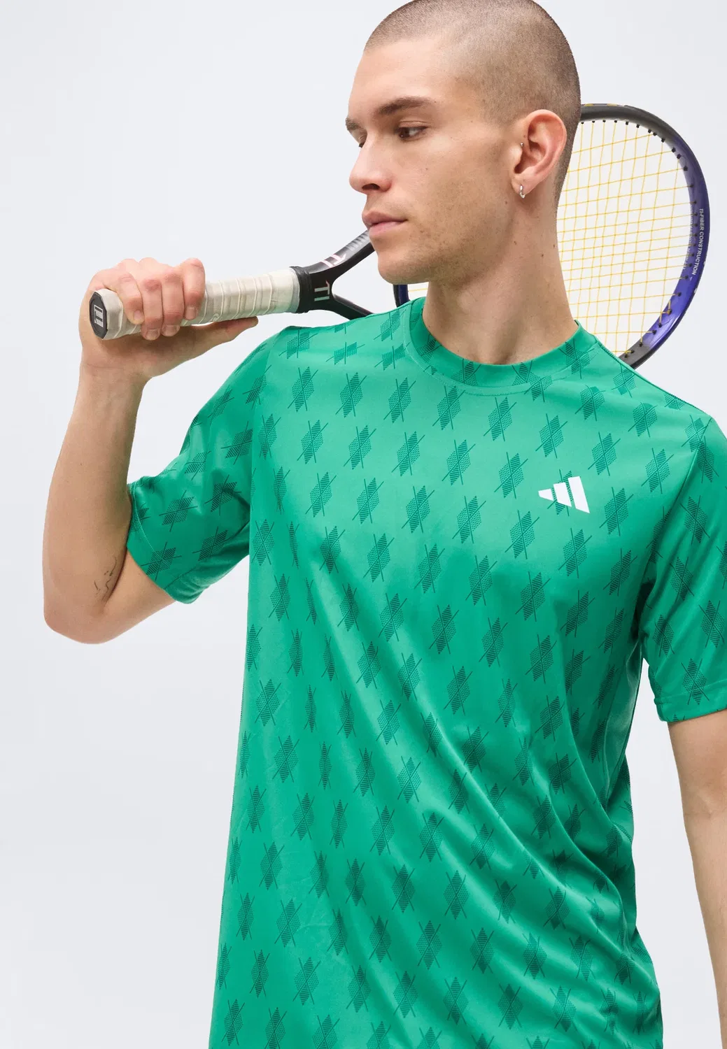 Клубная футболка - спортивная футболка Adidas Performance, Semi Court Green/Collegiate Green — фото 4