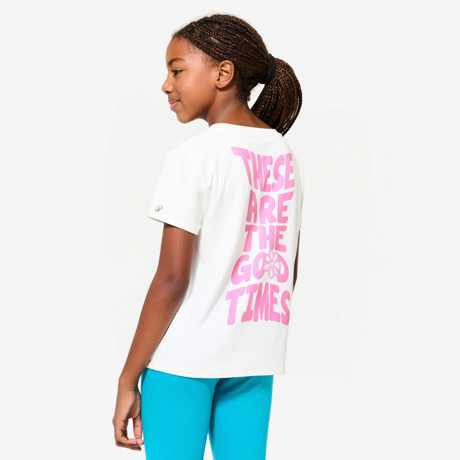 Детская футболка с принтом T-Shirt Kinder Baumwolle Decathlon, Baumwollweiß — фото 4