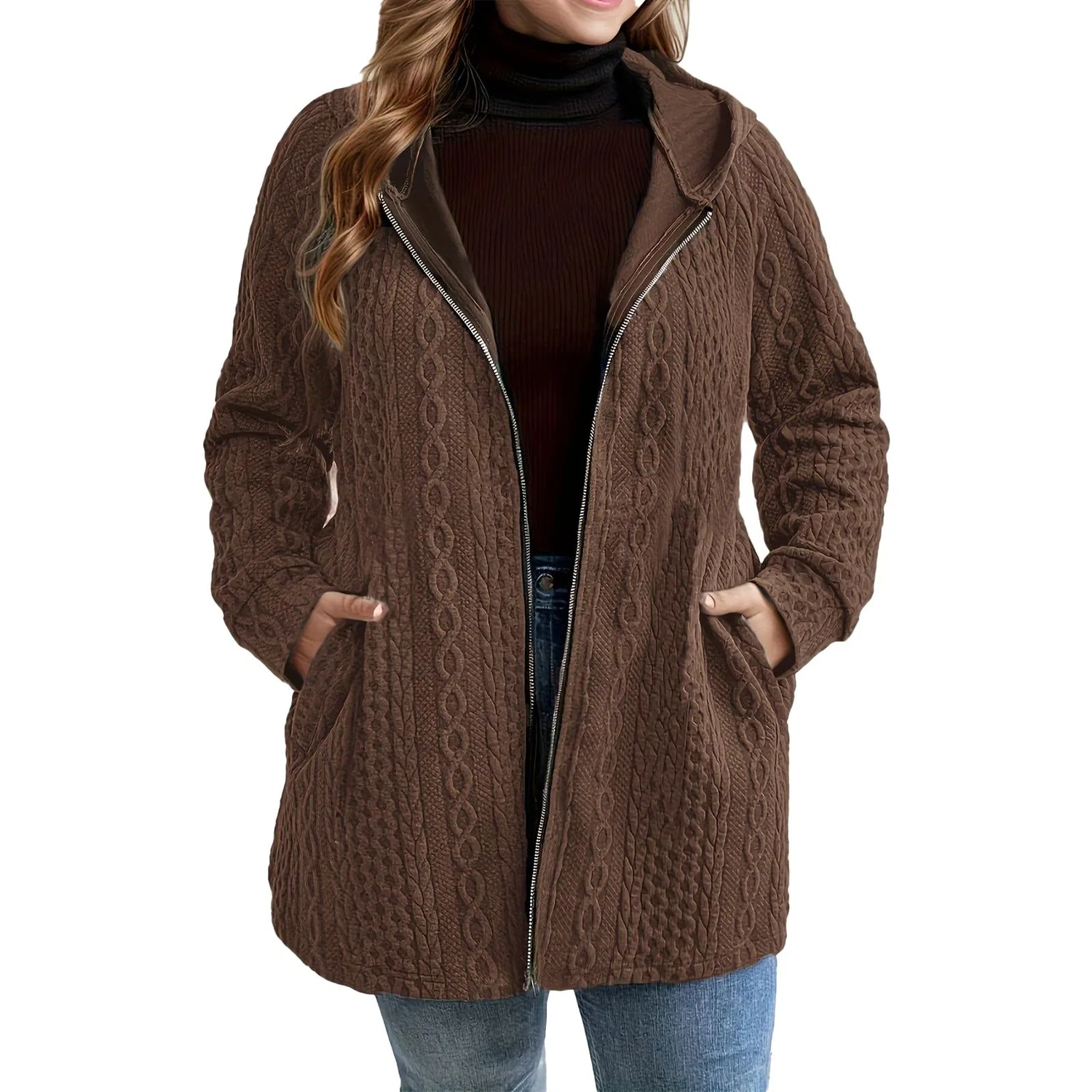 Женское пальто оверсайз с принтом Winter Jackets Women UK, Marrone