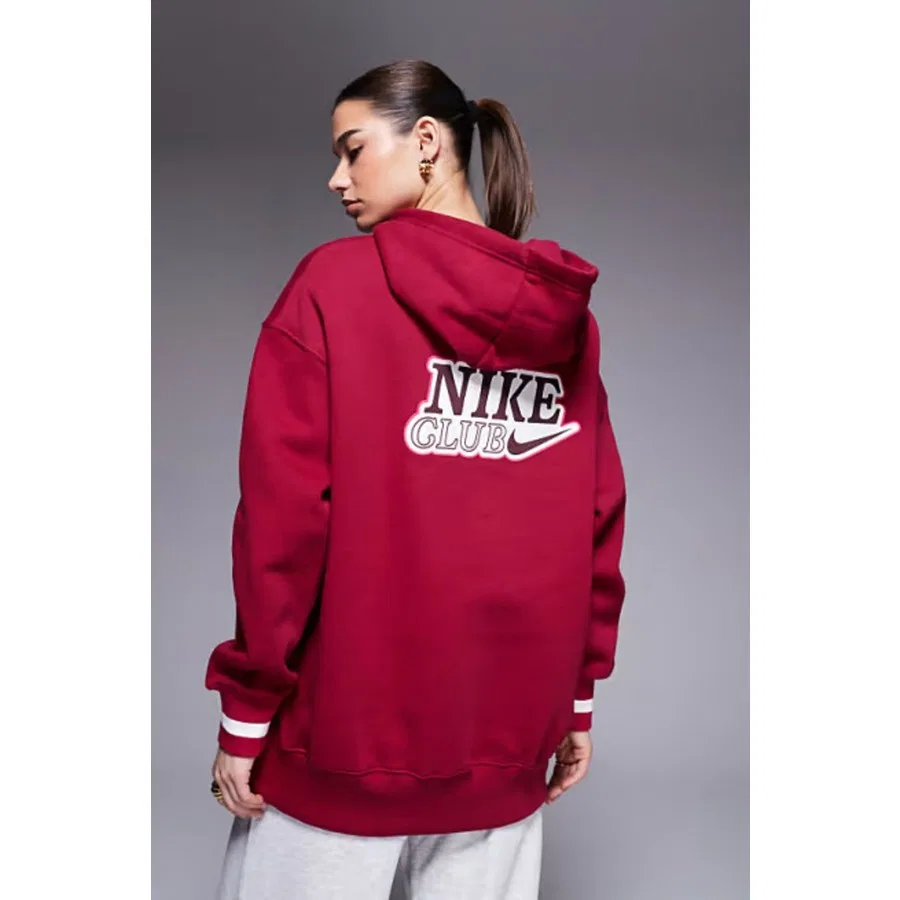 Женский свитшот Oversize с капюшоном Phoenix Fleece Nike, Бордовый