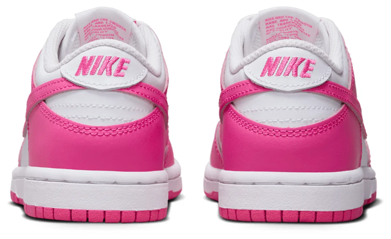 Кроссовки для девочек Dunk Low Nike, цвет Laser Fuchsia/White — фото 3