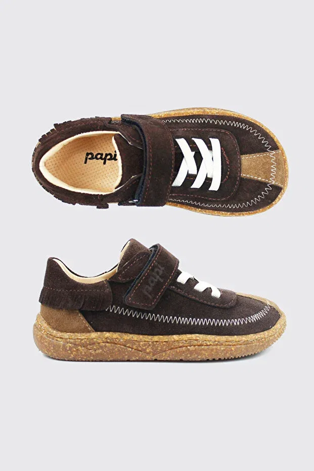 Детские ботинки для девочек из натуральной кожи Terra Papi Ayakkabı, Brown
