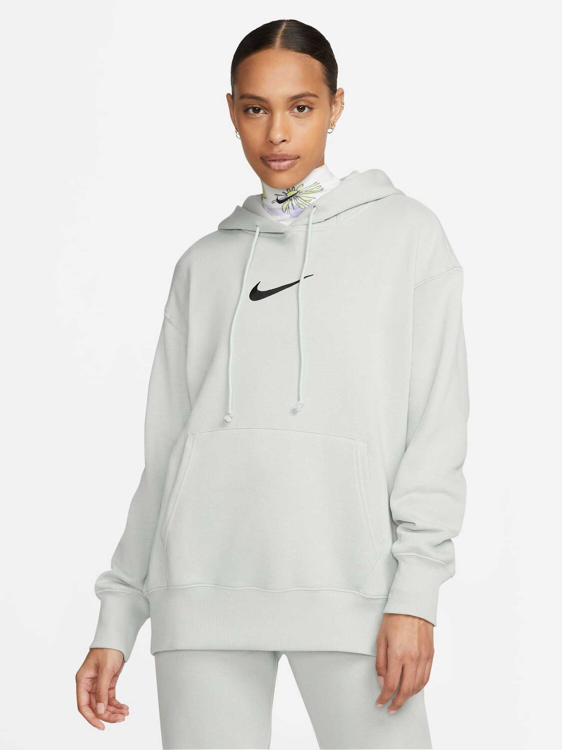 

Толстовка Nike W NSW FLC OS PO HDY MS, серый