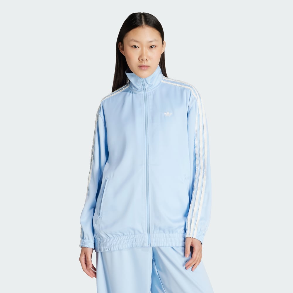

Спортивный костюм Adidas Originals Satin Ruffle 3-Stripes Firebird Track Jacket, цвет Clear Sky
