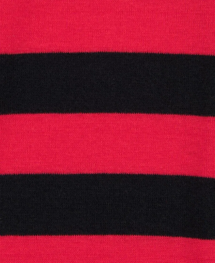 Ползунки-пижама с принтом в полоску, с длинным рукавом Leveret, Red & Black Stripes — фото 2