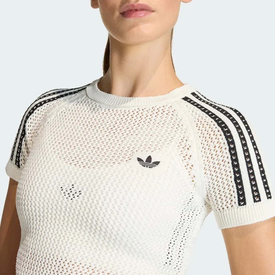 Футболка с вязаным кружевом Originals Knitted Crochet Cali Tee adidas, Красный — фото 4