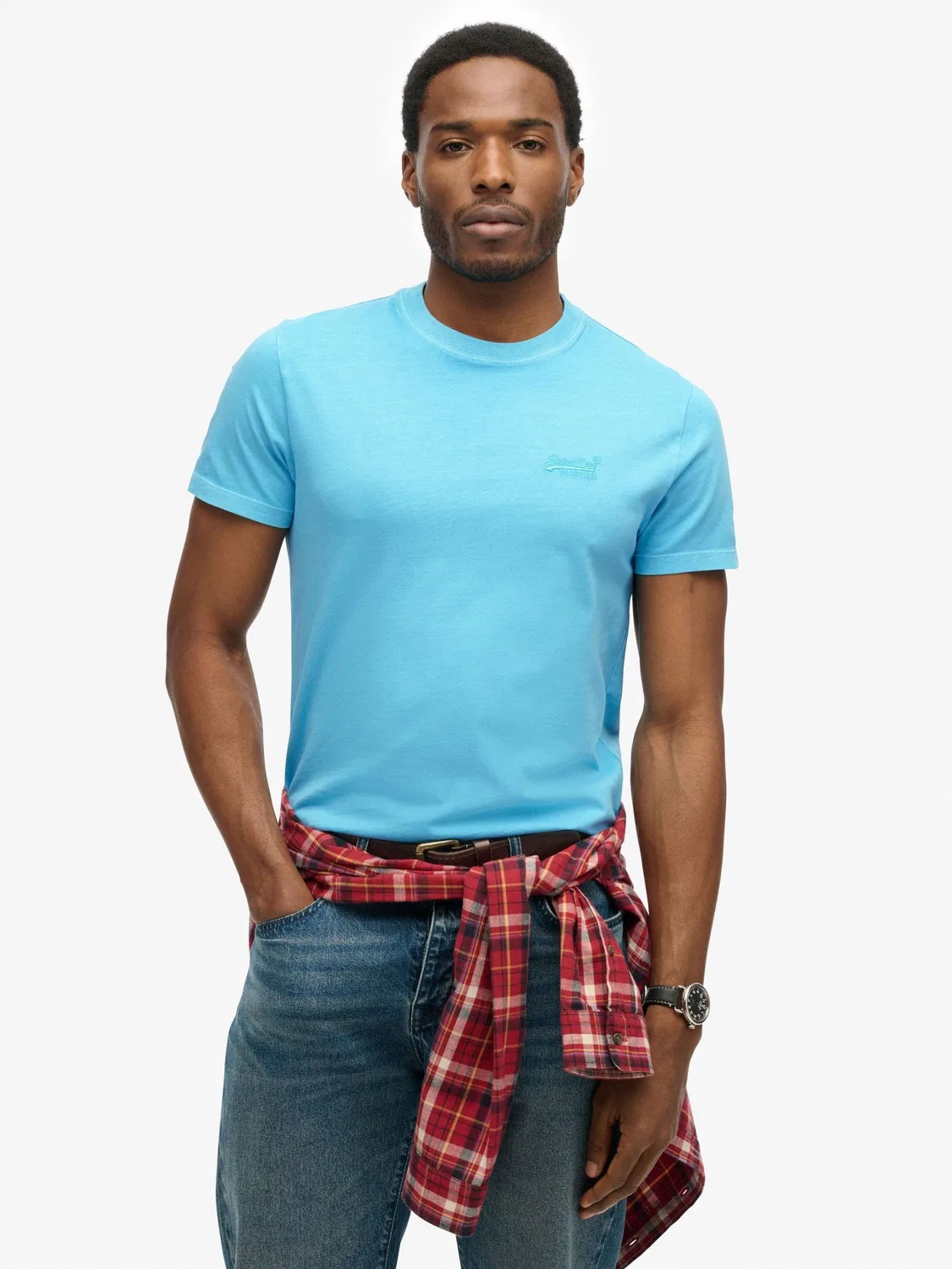 Футболка Essential Logo Embroidered Superdry, синяя