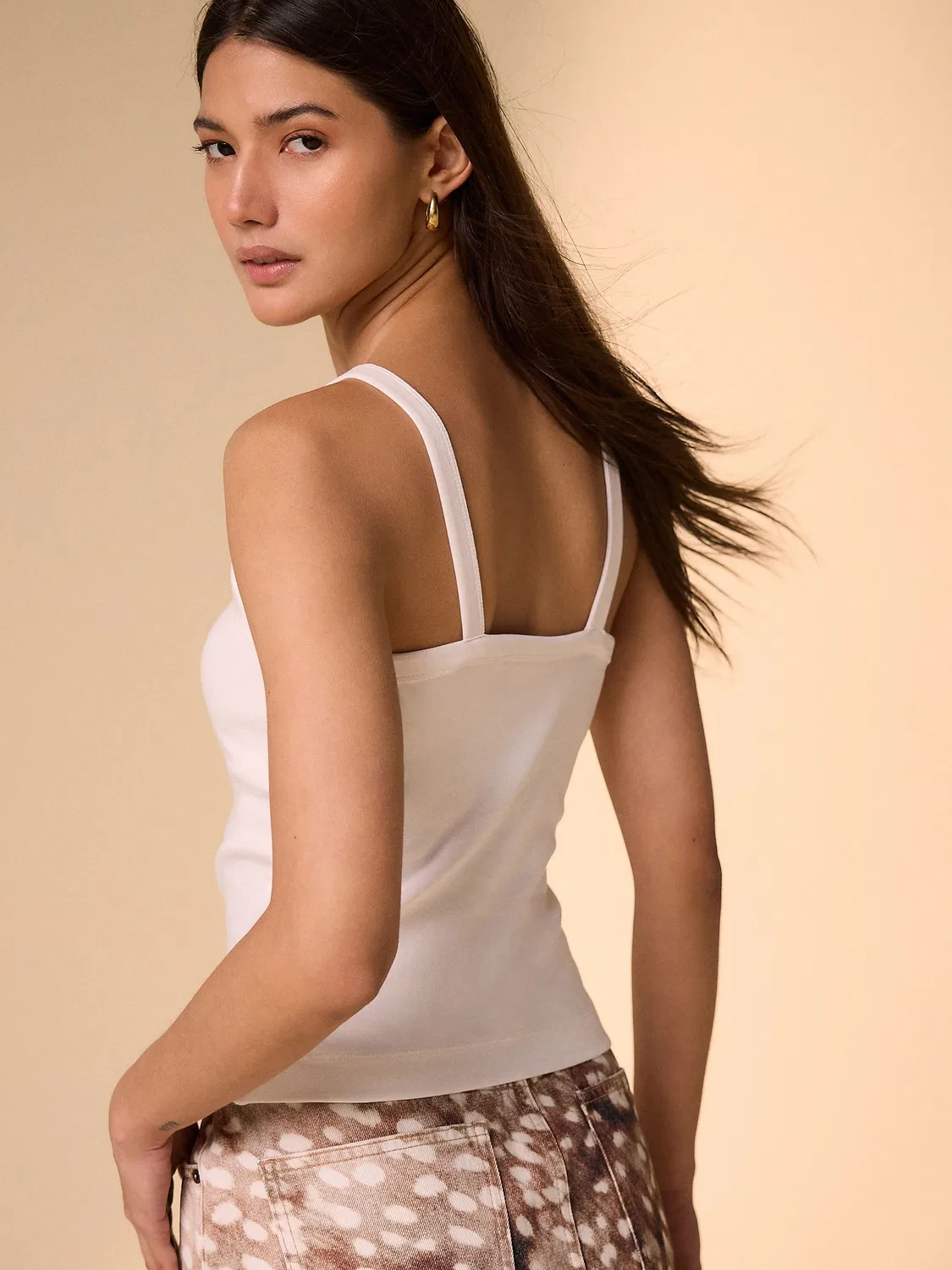 Топ на толстых бретелях Ribbed Thick Strap Vest Next, белый — фото 4