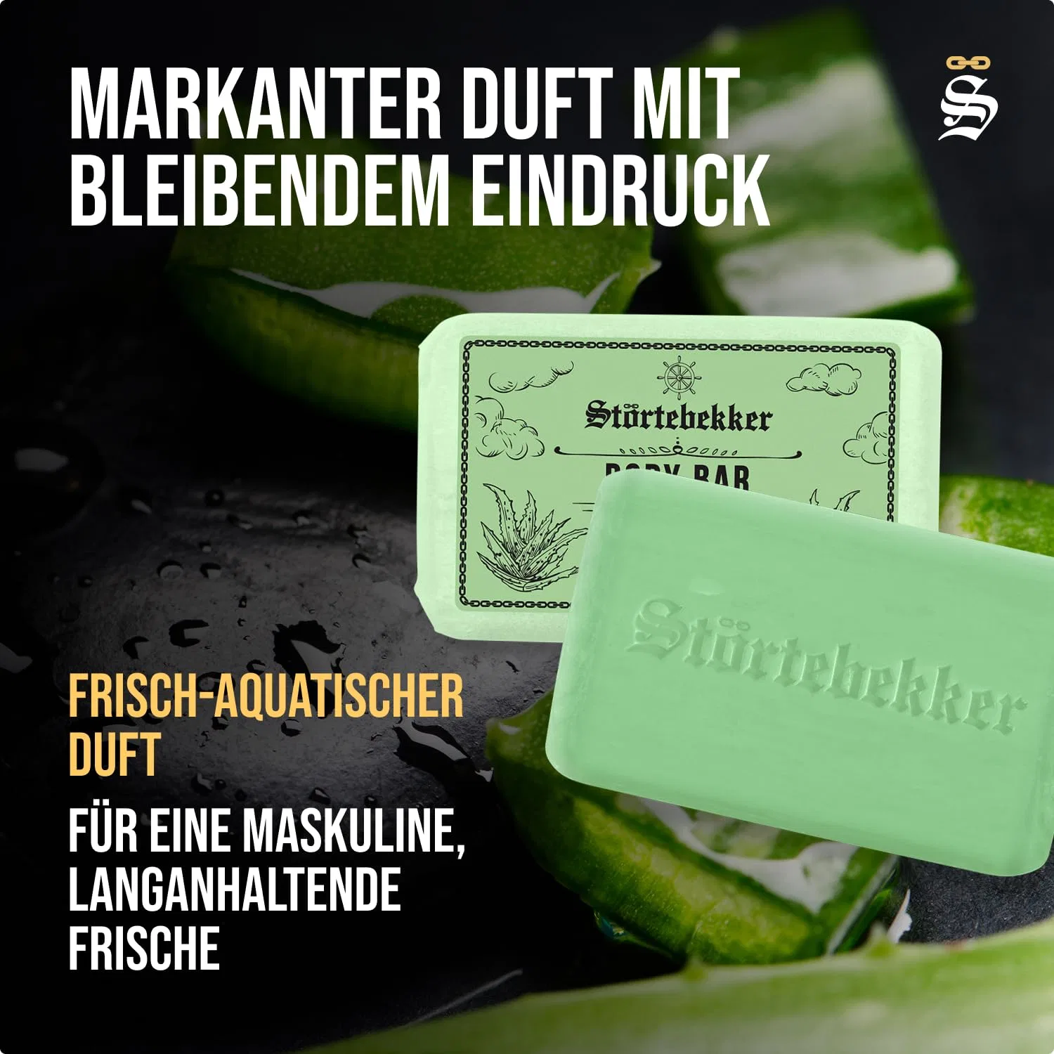 Твердое мыло для душа Алоэ Вера, Störtebekker Shaving Accessories, 120 г + мыльница XL — фото 4