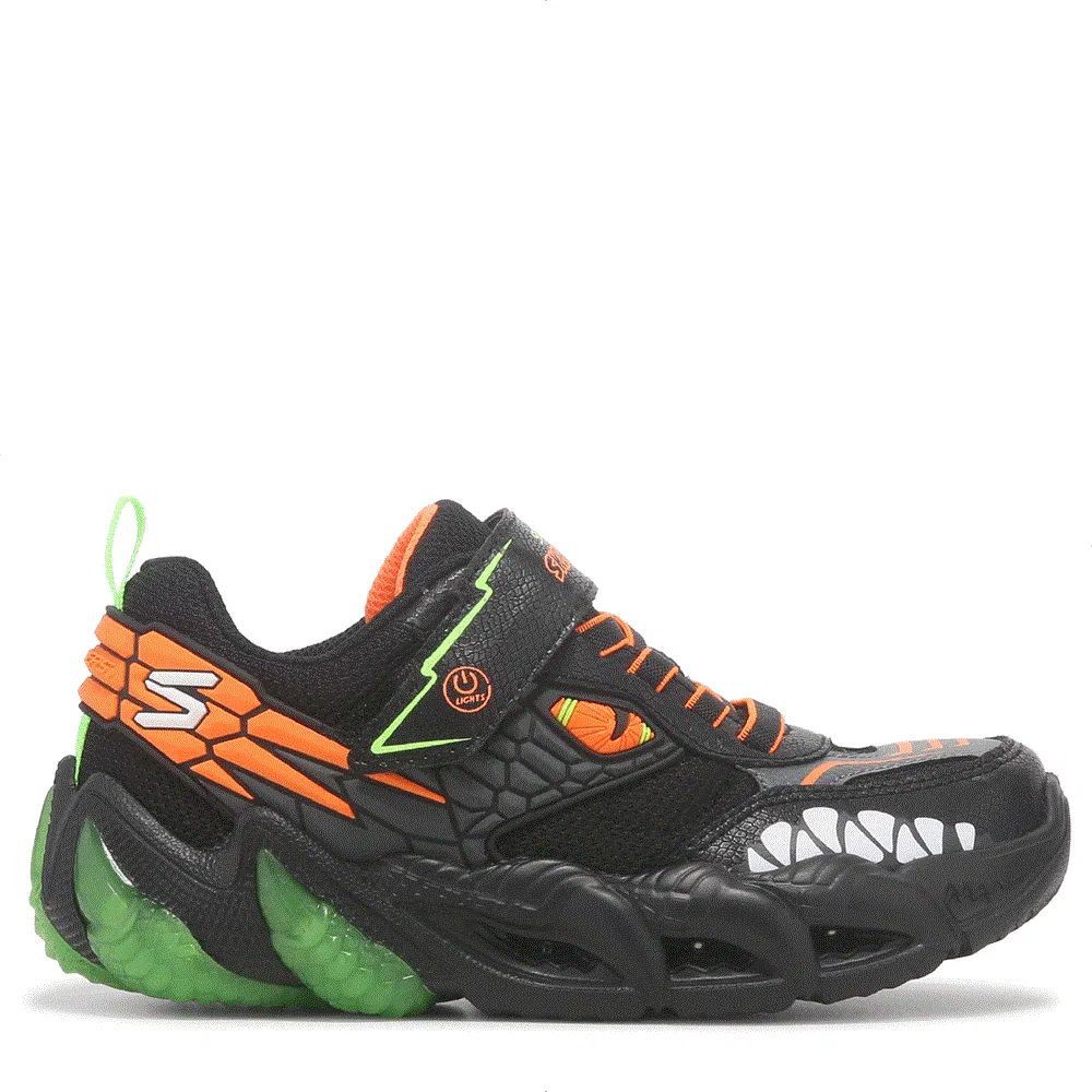 Детские кроссовки Skech-O-Saurus 3.0 со светящимися элементами Skechers, Black Lime — фото 2