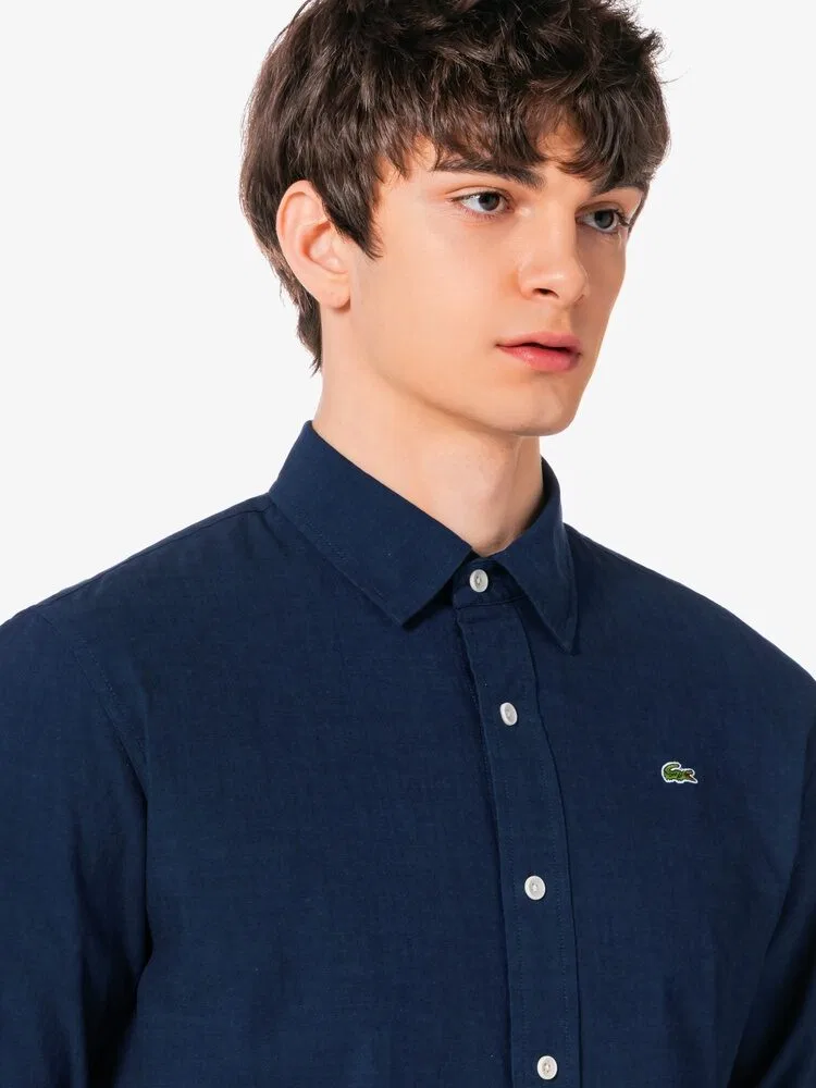 Рубашка с длинным рукавом Chambray LACOSTE, Royal Blue — фото 2