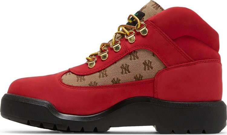 Ботинки мужские Timberland x Supreme x New York Yankees с принтом, красный — фото 3